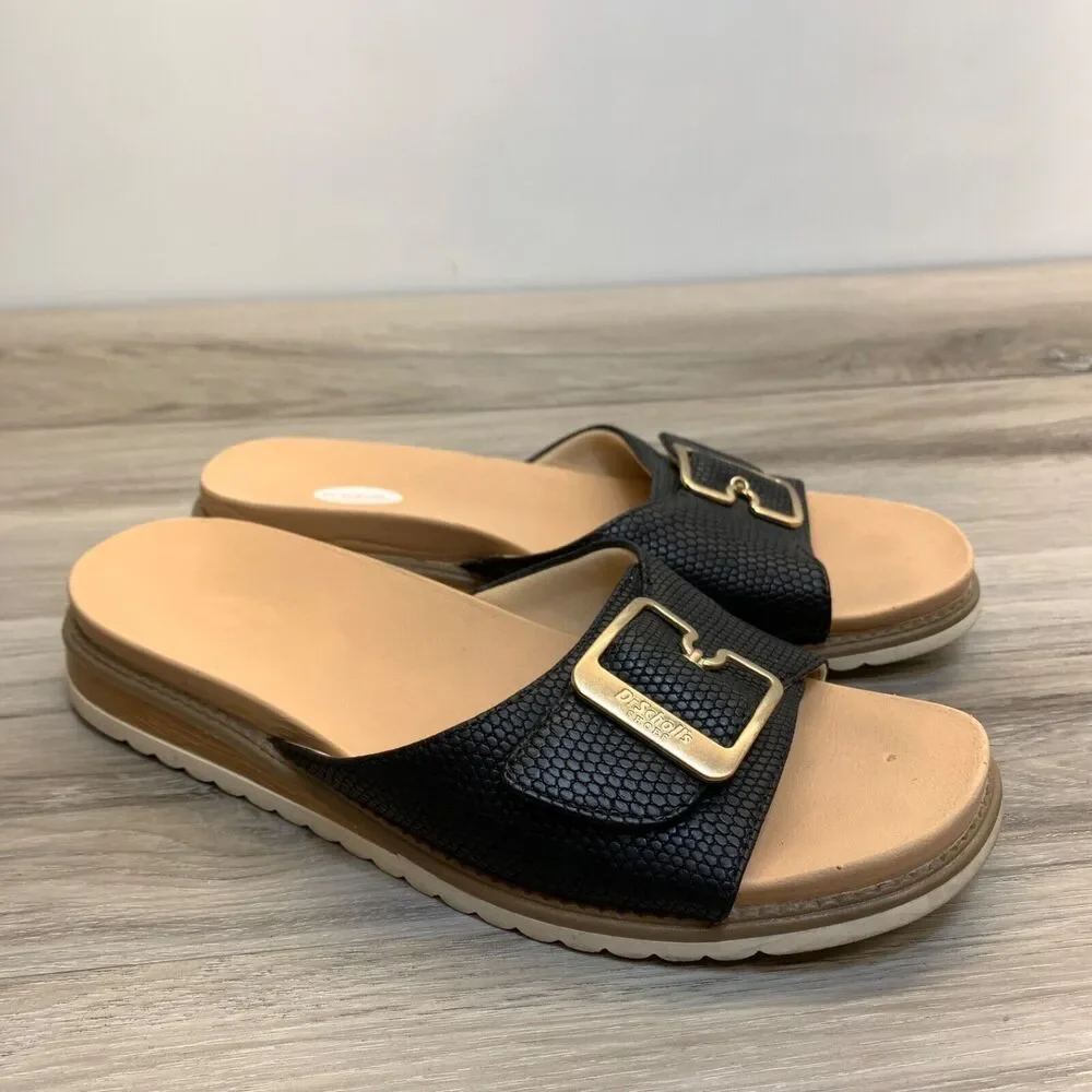 Dr Scholls Originalist 2 Womens Sz 8 Black‎ Synthetic Sandals Buckle Slide